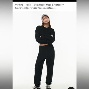 Aritzia Cozy Fleece Mega Sweatpants EUC sz LBlack